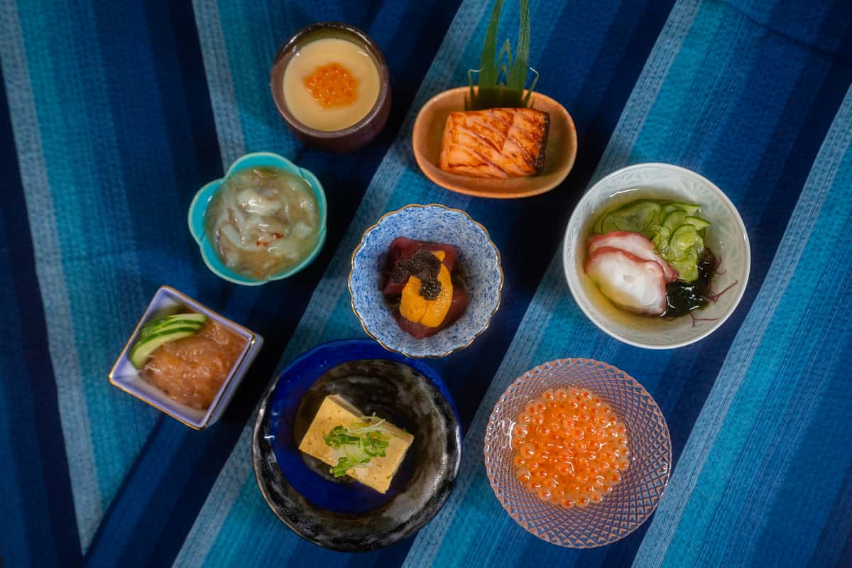 table of japanese food.