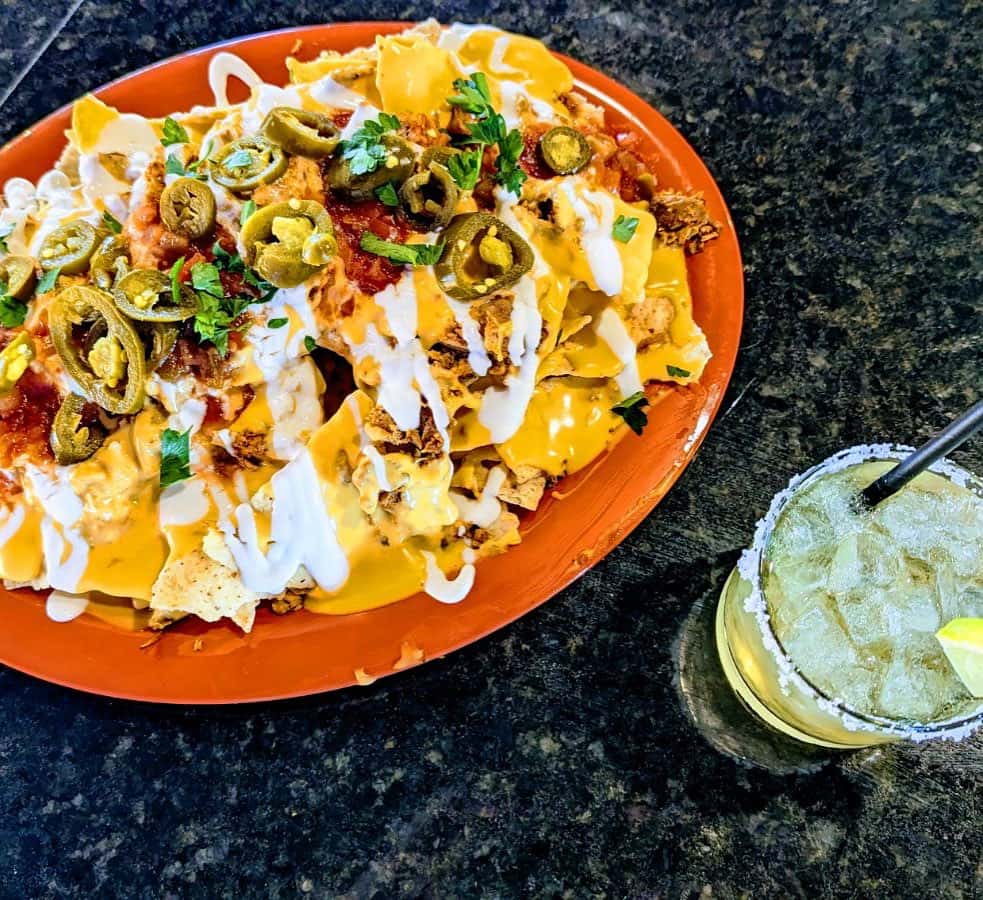 nachos and a drink