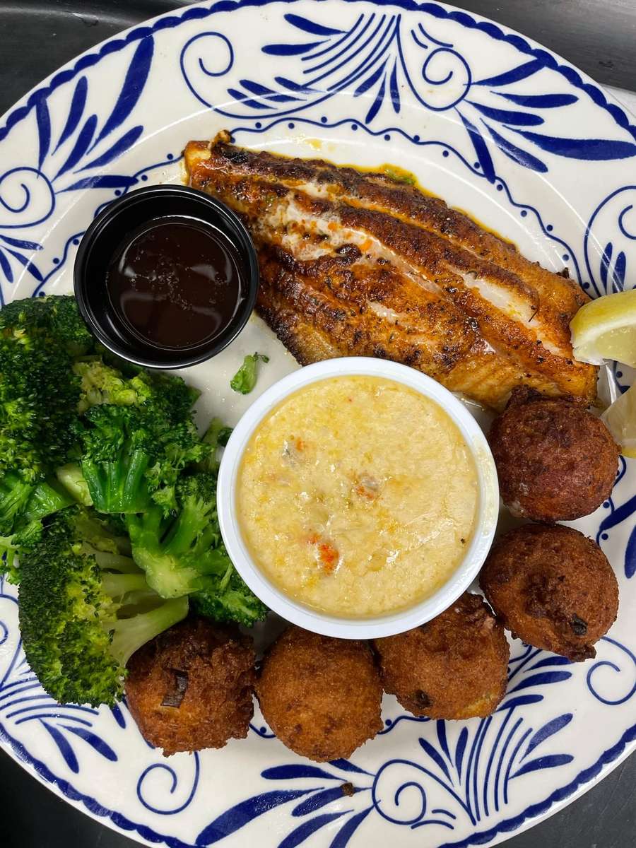 Blackened Catfish with Crawfish Smother