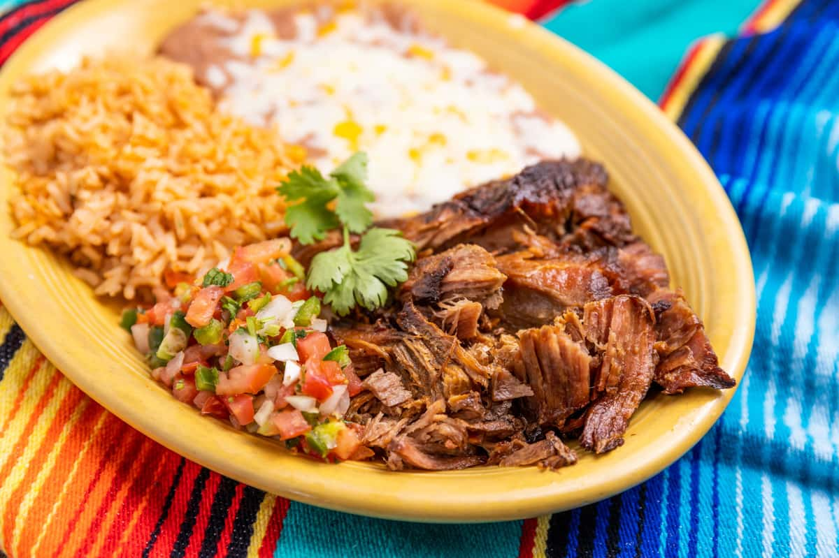 Carnitas Plate - Menu - El Toro Bronco - Mexican Restaurant in Lompoc, CA