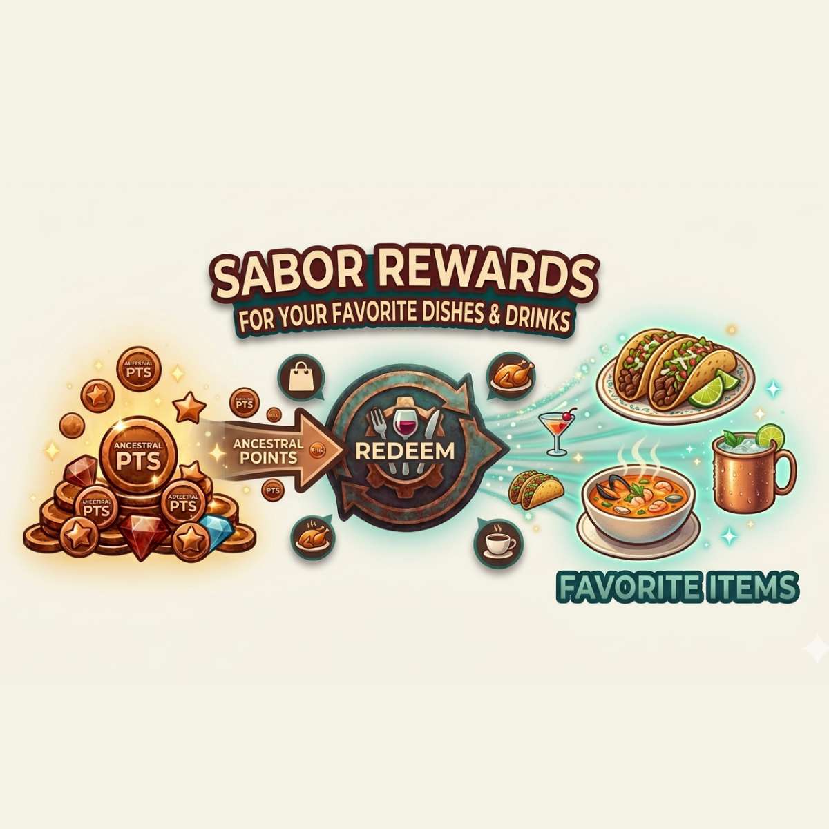 Sabor Rewards Program redeem for your favorites