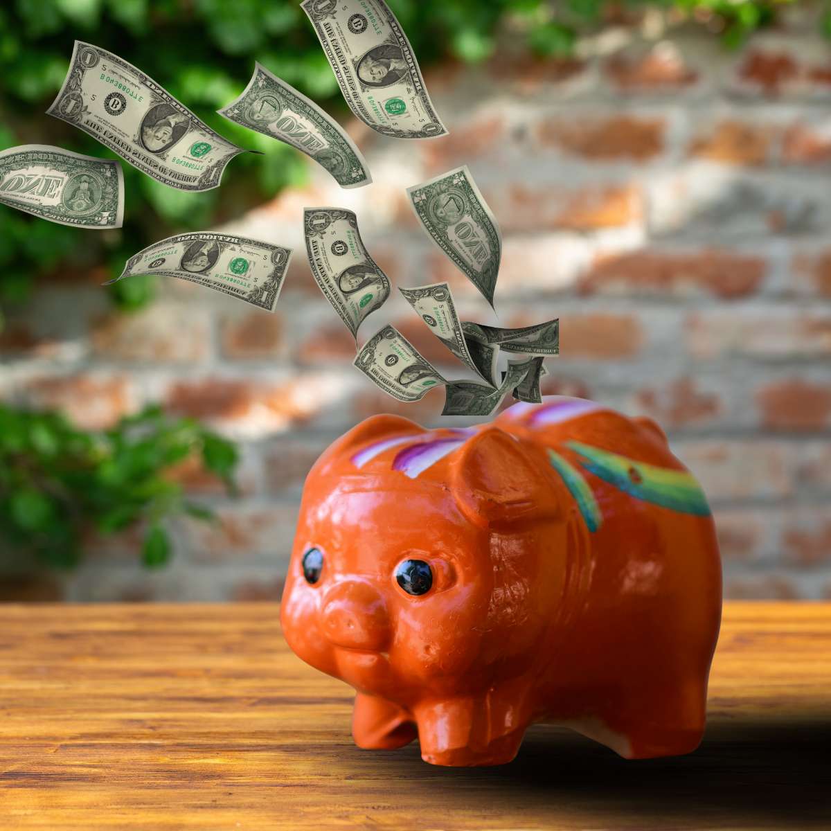 Money flowing into Piggy Bank