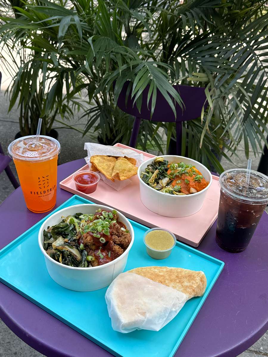 Multiple bowl mixed variation with drinks and sides Fieldtrip