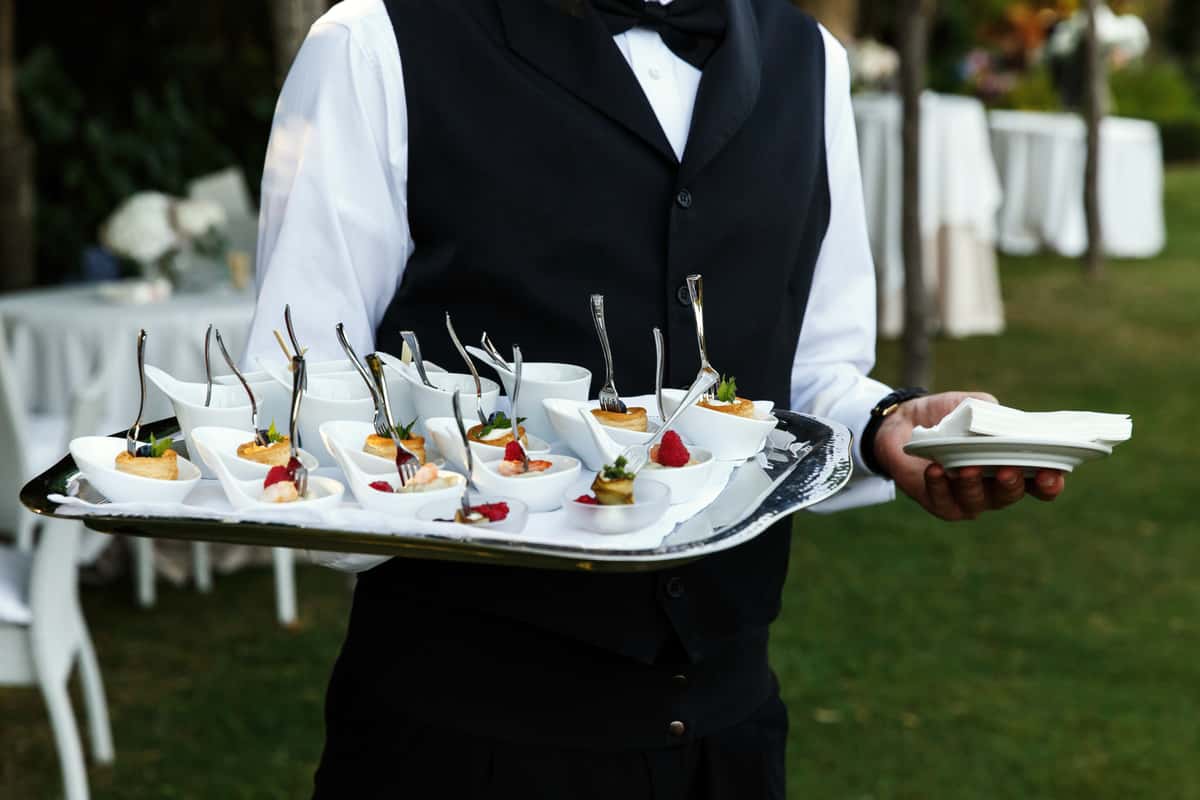 waiter at a wedding