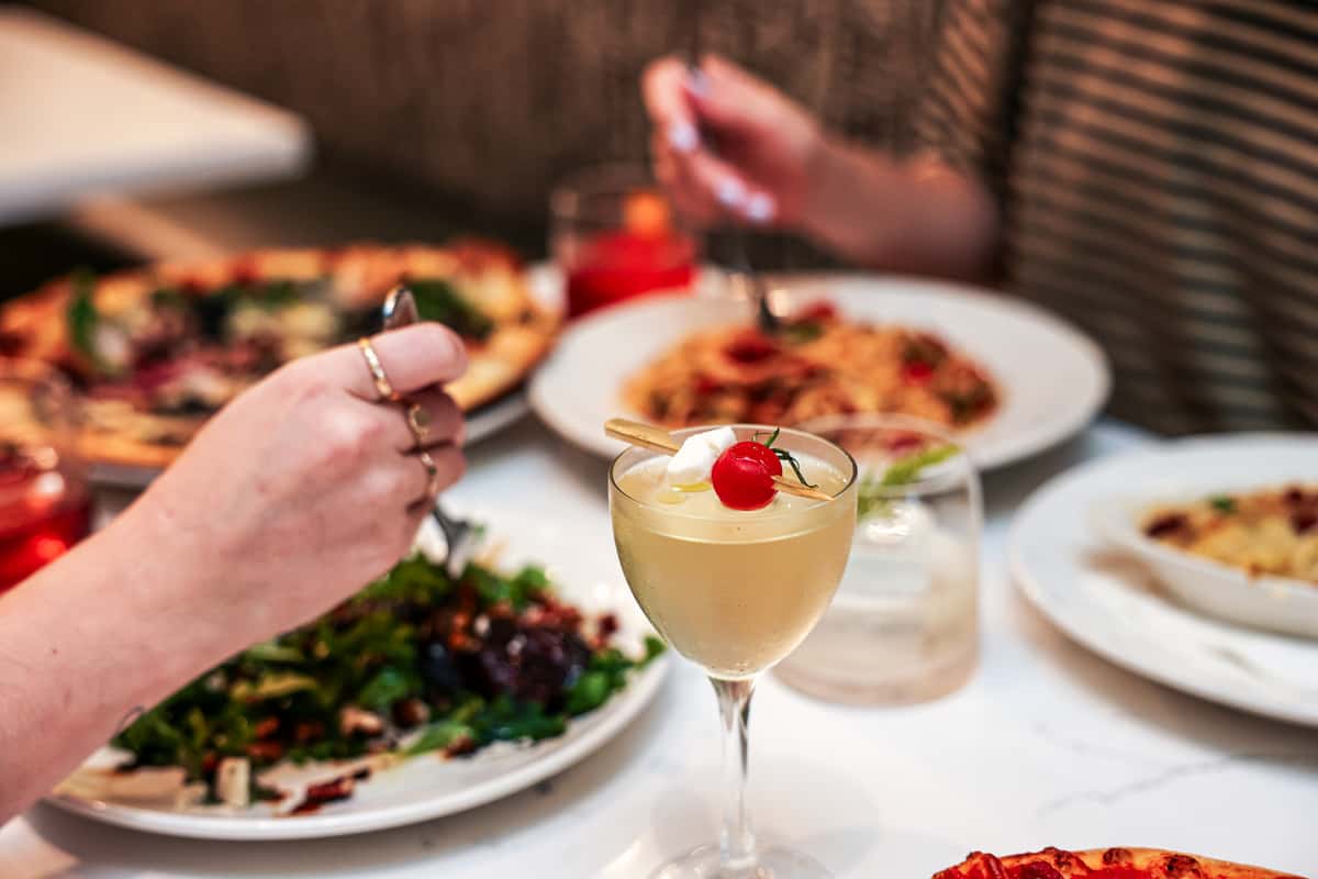 Caprese martini cocktail at Osteria 832