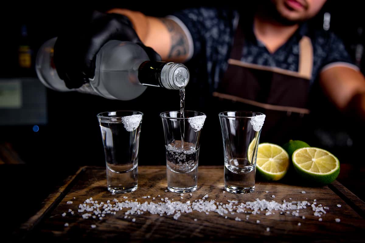 bartender pouring shots