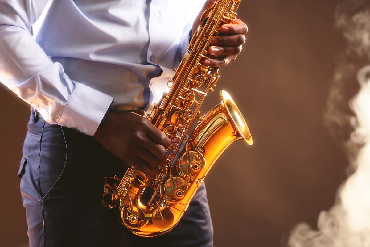Man playing a saxophone