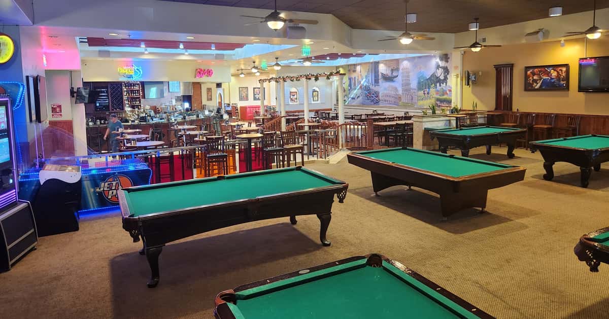 Pool Hall & dinning & Bar in Background at La Bella Cafe & Games
