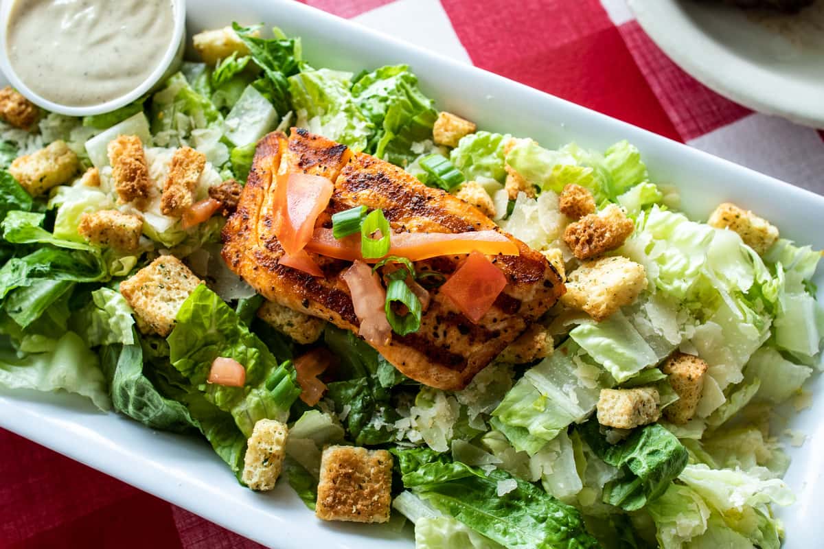 Salmon Caesar Salad Lunch Menu Texan Cafe & Pie Shop American
