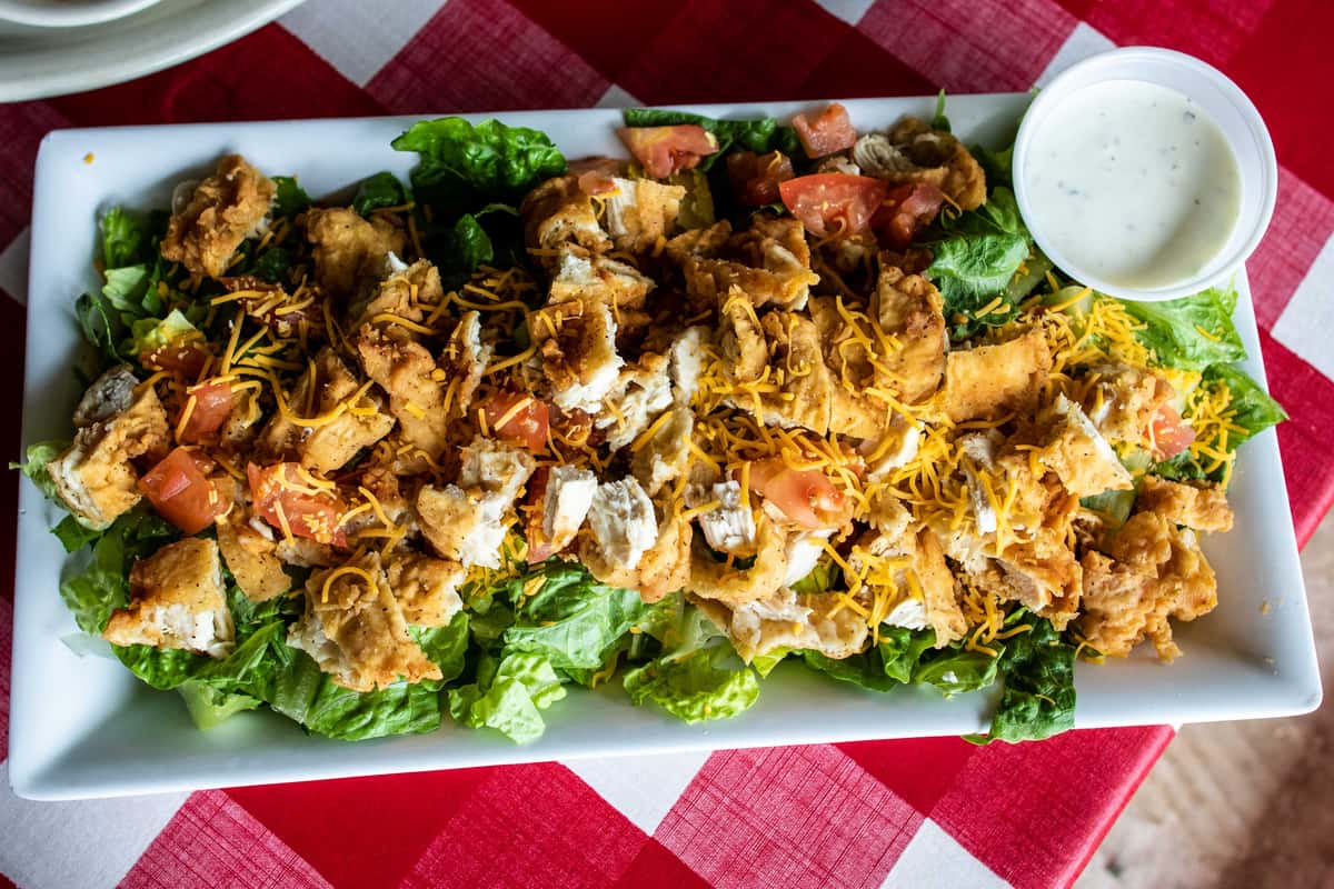 Crispy Chicken Tender Salad Dinner Menu Texan Cafe & Pie Shop