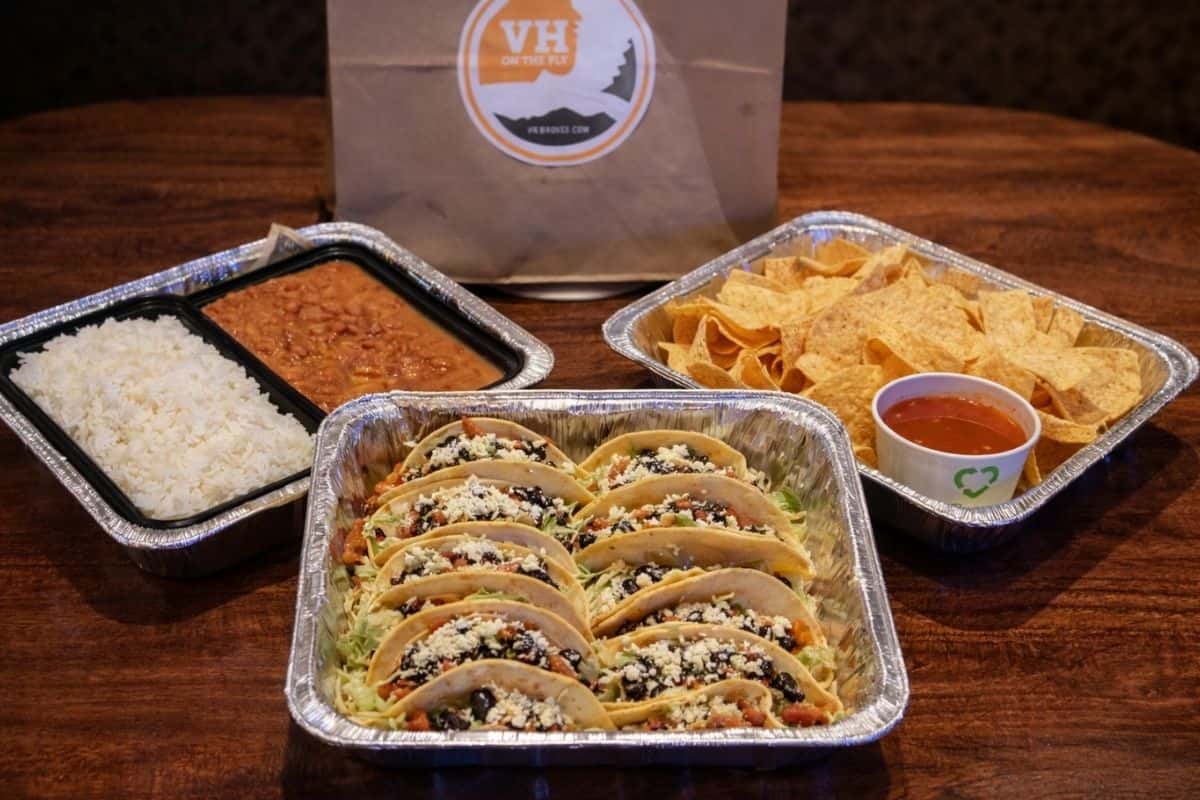 chicken and steak tacos