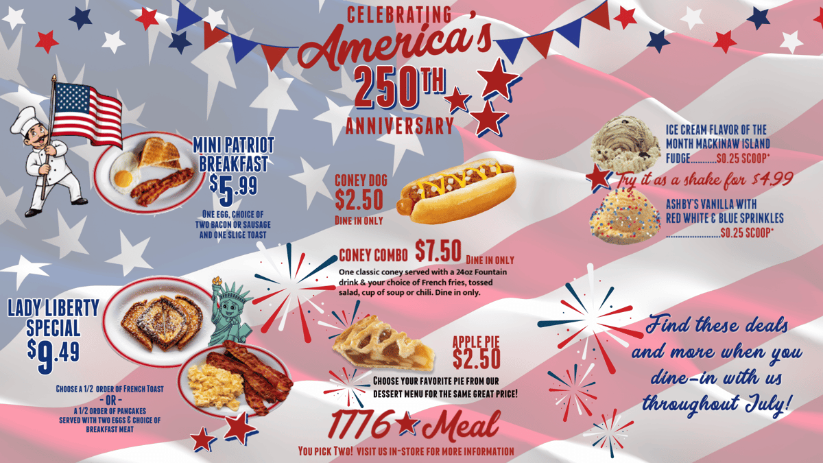 Americas 250th celebration specials at National Coney Island