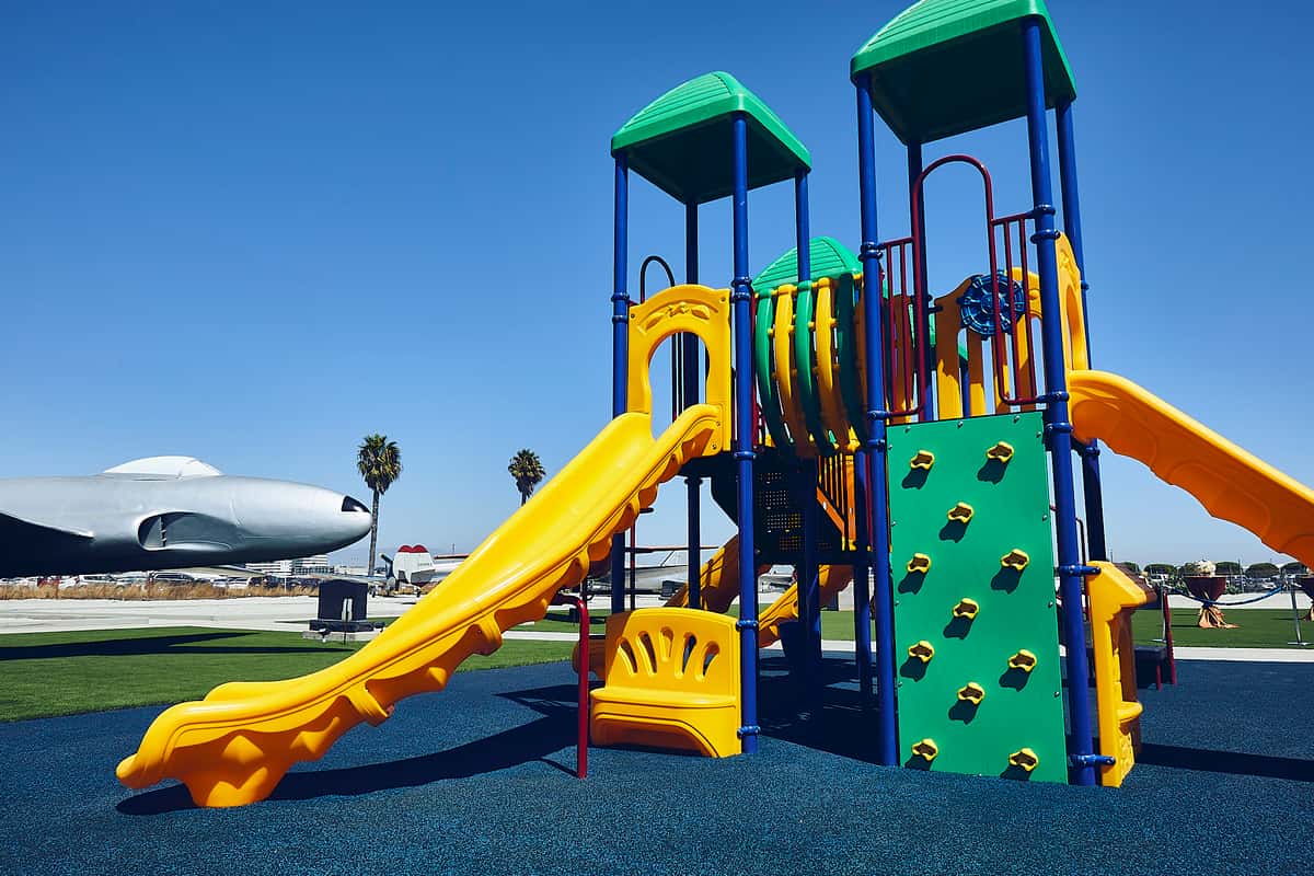 The kids park at The Proud Bird's outdoor Airplane park, where the Kids Paint Day and Kids Activity Day will be hosted