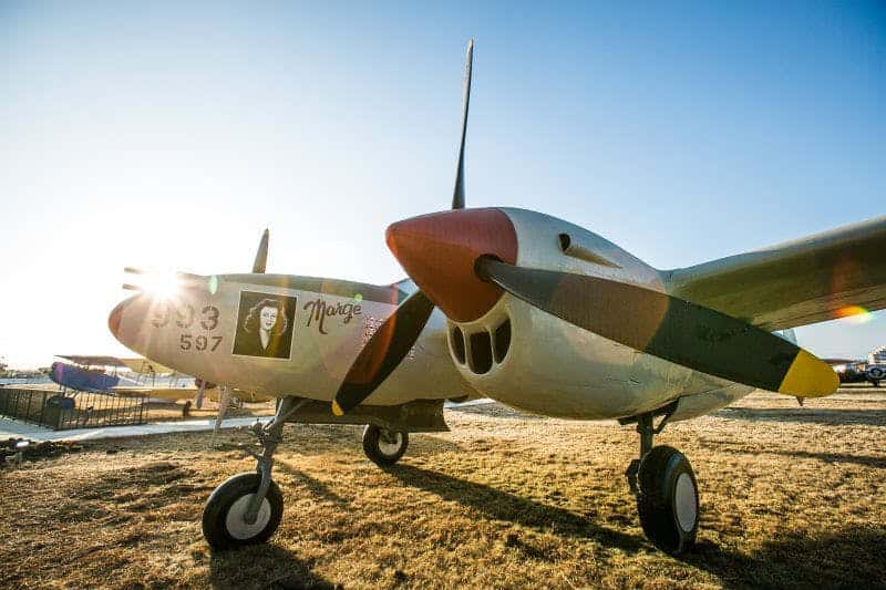 An old airplane on display