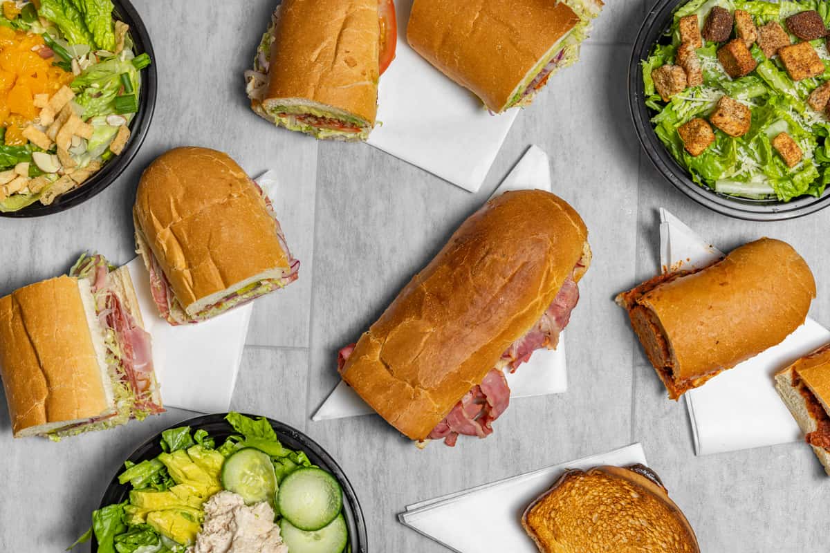 Sandwiches and salads