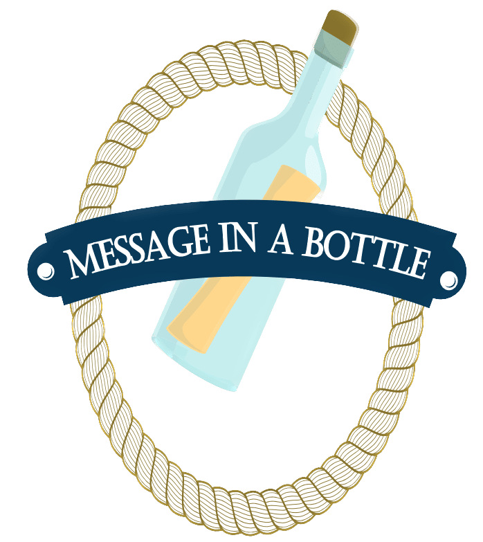 message in a bottle logo
