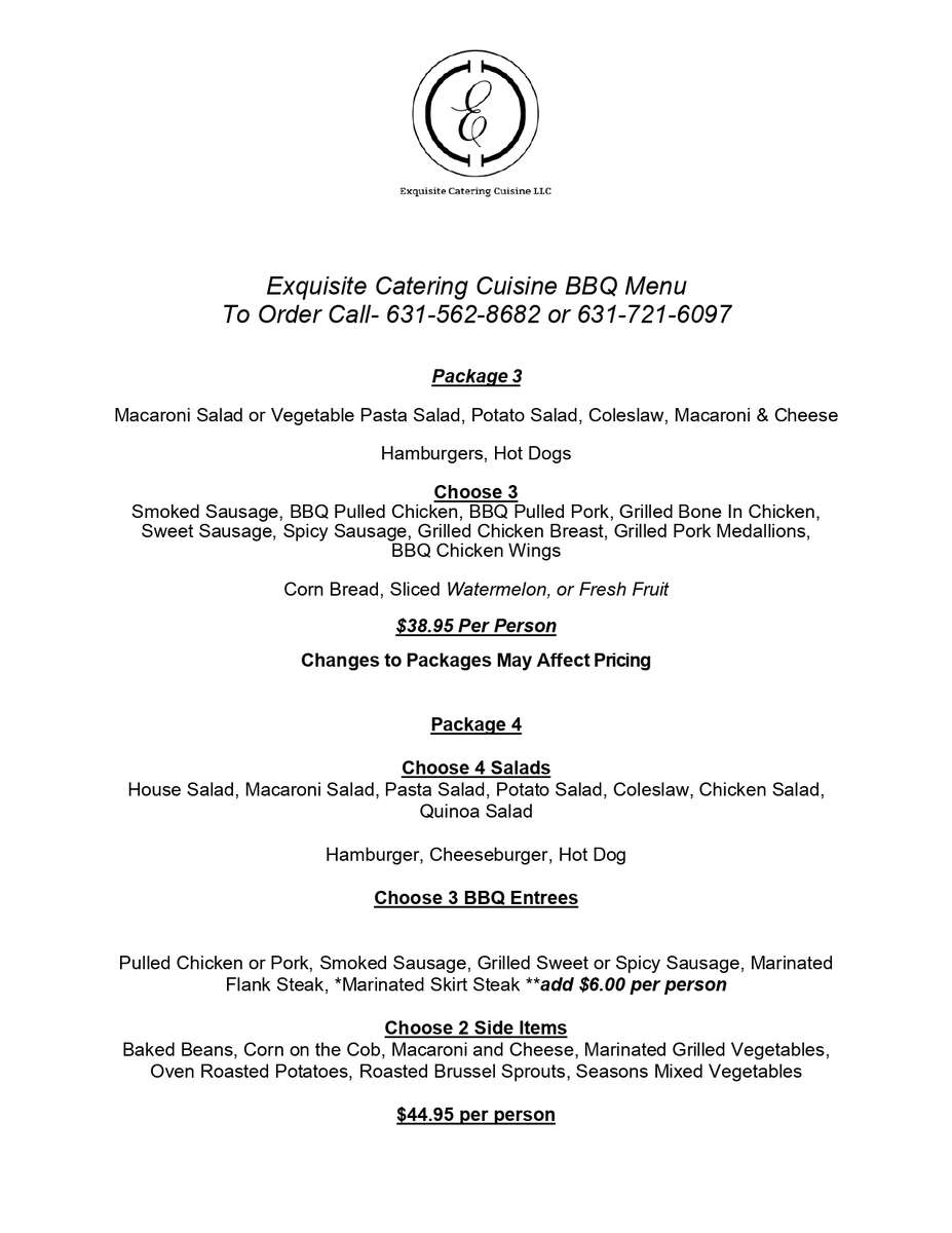 ECC BBQ Catering Packages 2