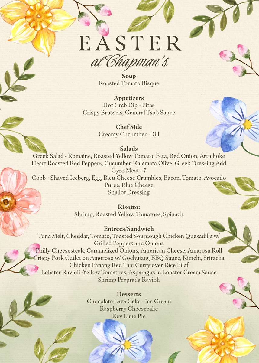 Easter Menu