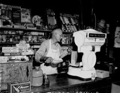 Employee working in old store