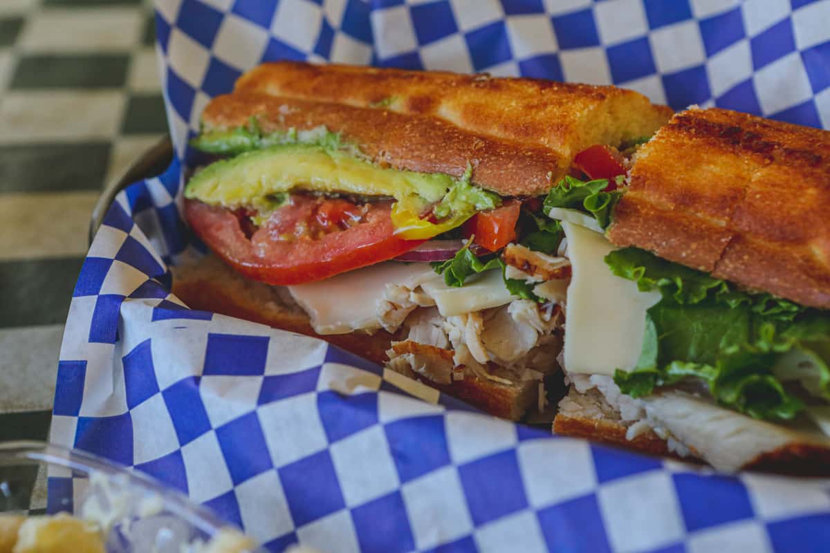 sandwich cut in half