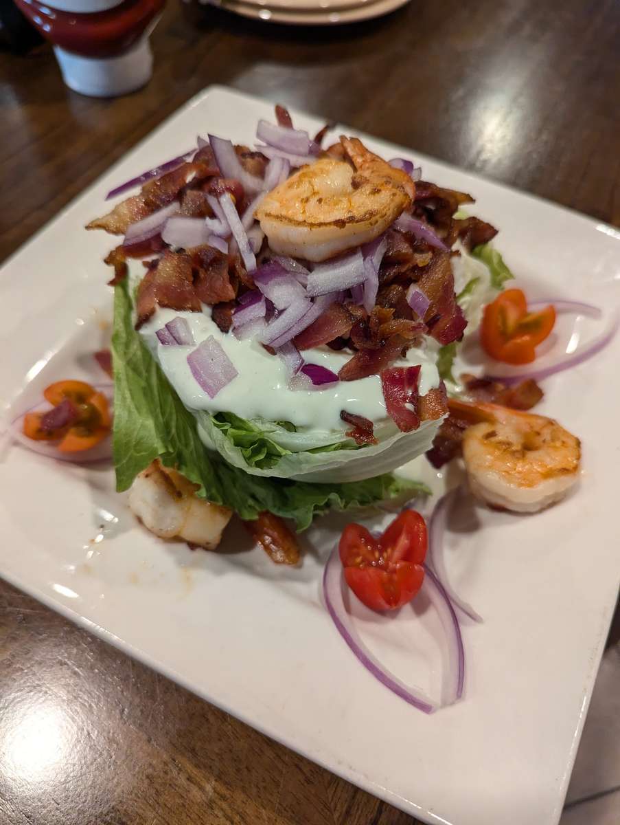 Wedge salad with shrimp