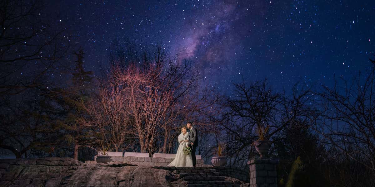 couple looking at sky