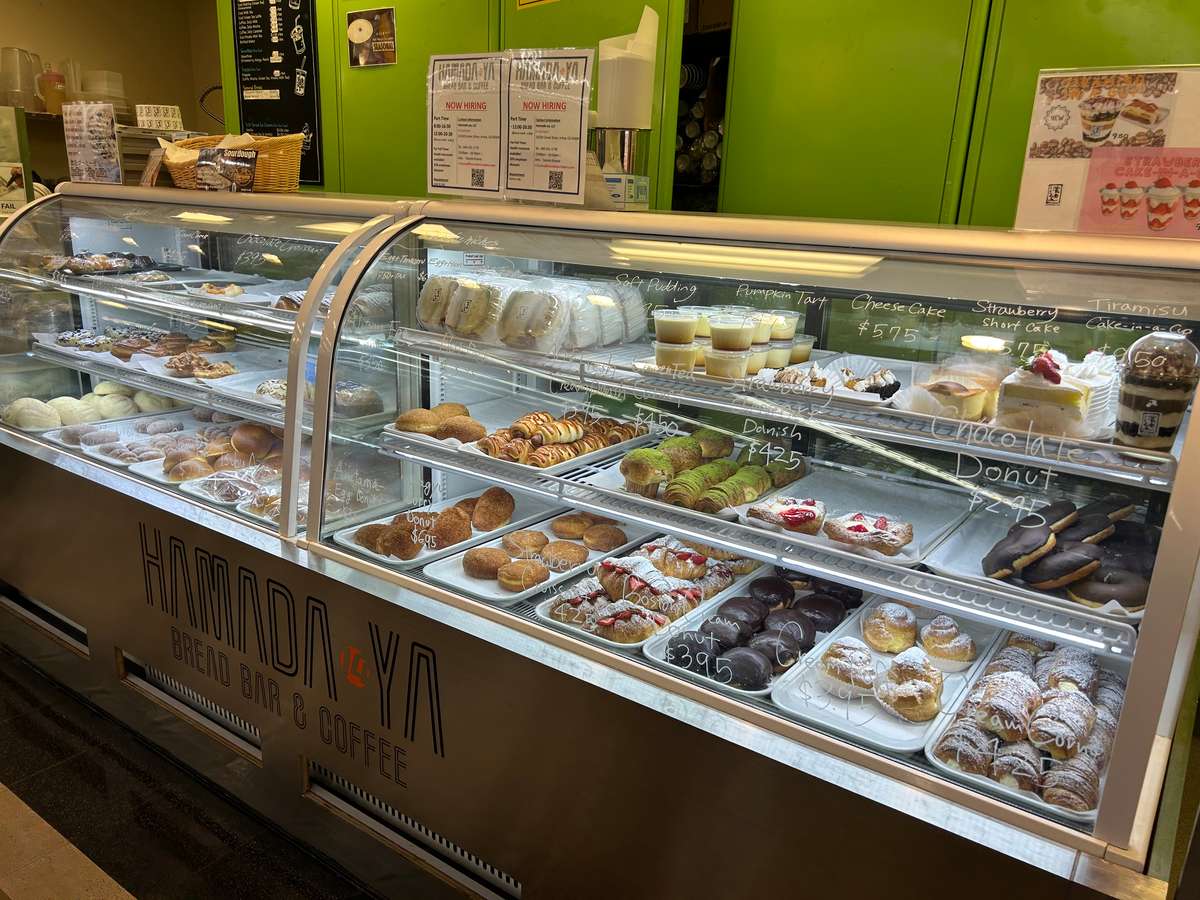 display case of pastries and bakery offerings at Irvine store