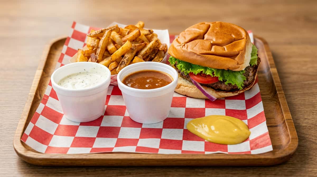 burger fries tray