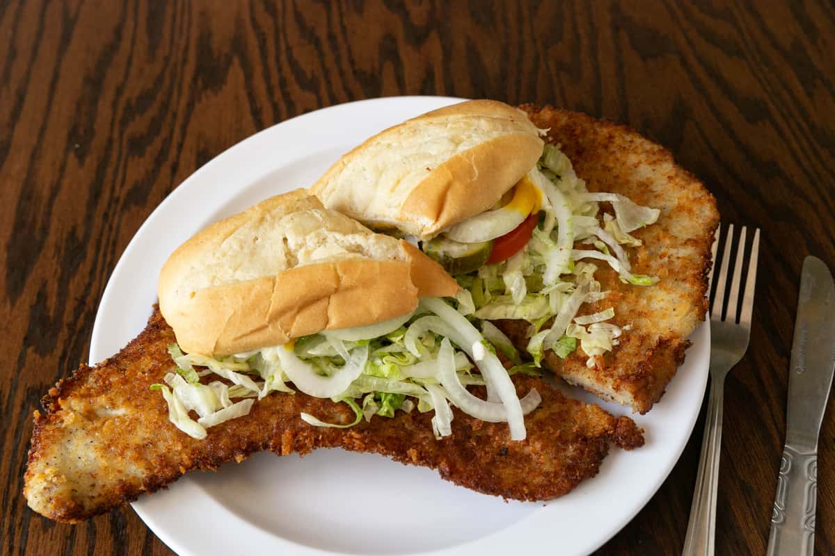 Schnitzel Homemade Pork Tenderloin Sandwich The Giant Tenderloin