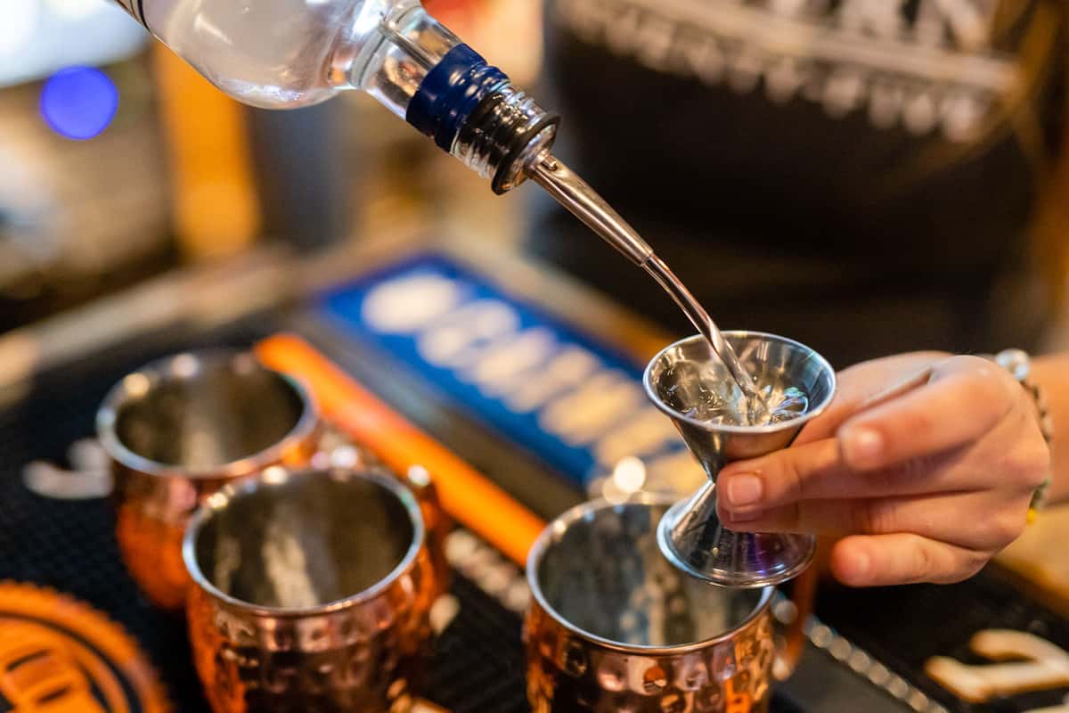 bartender pouring shot