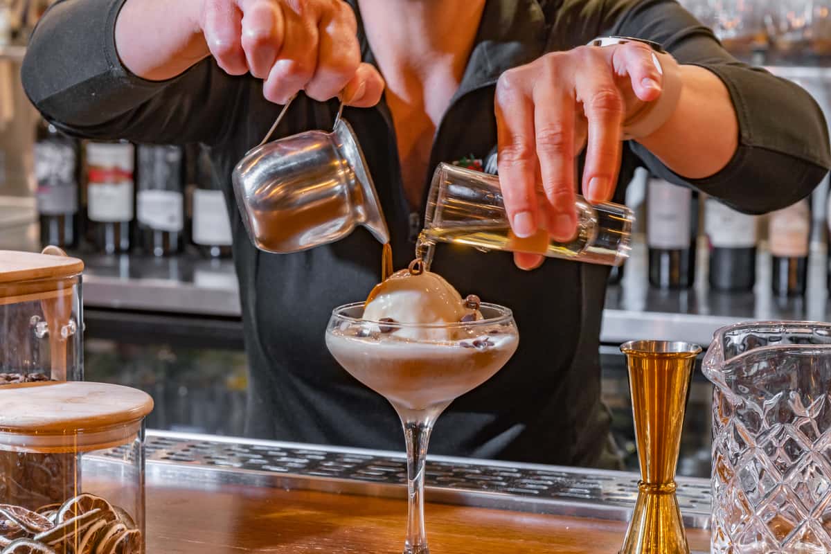 mixing drinks