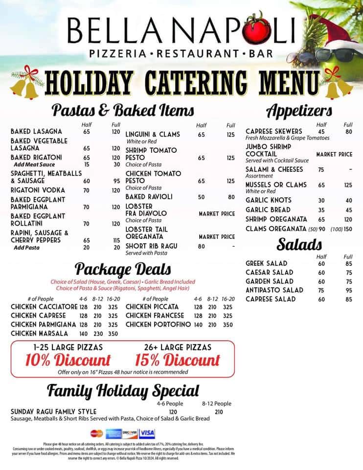 Holiday Cartering Menu