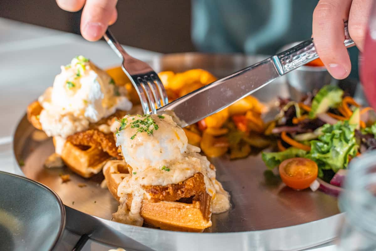 Hoboken Location- Chicken and Waffles Benedict