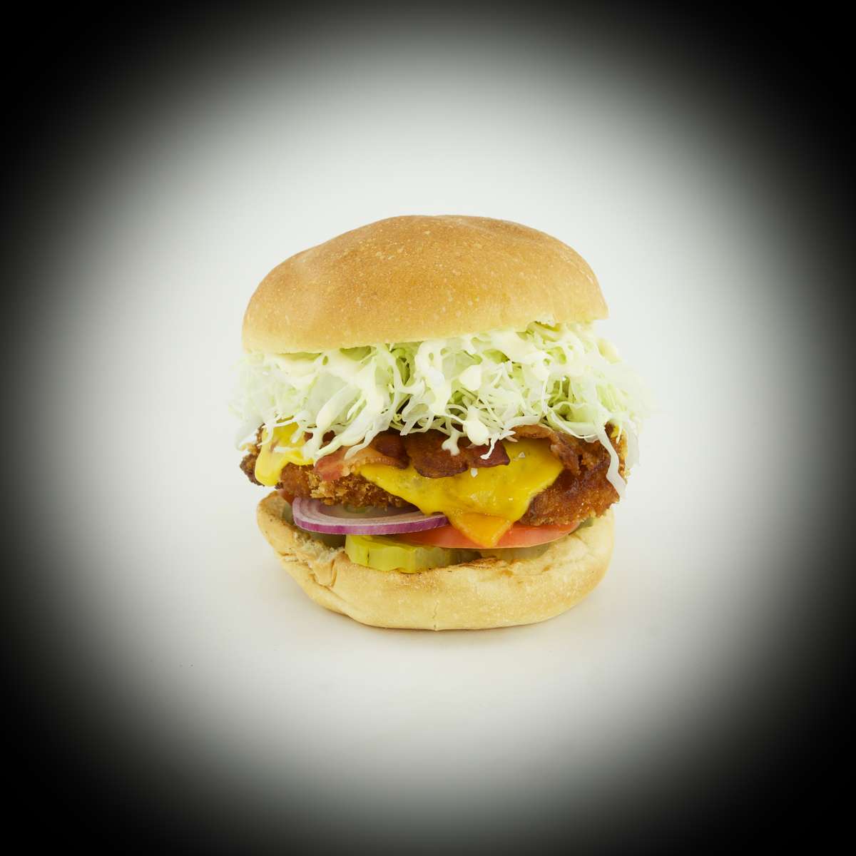 vignette effect on burger photo
