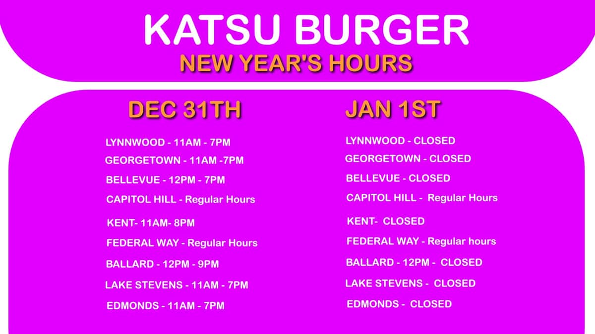 New Years Hours