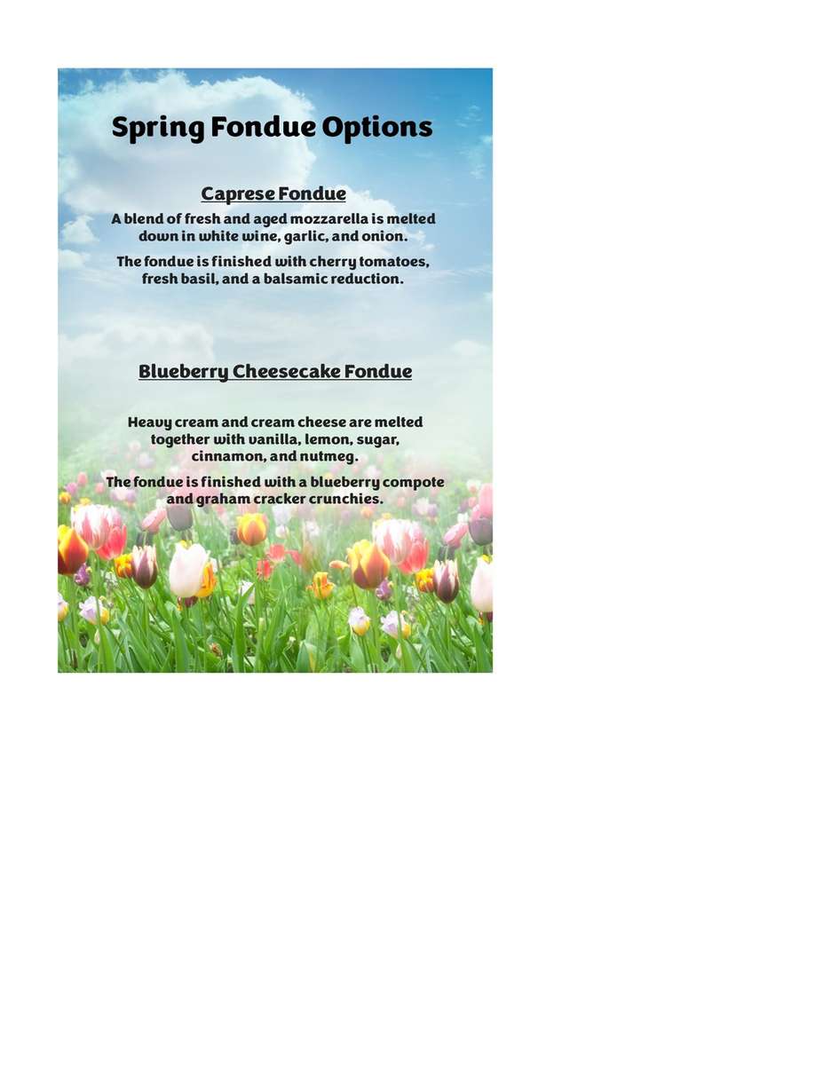 Seasonal Fondue Options