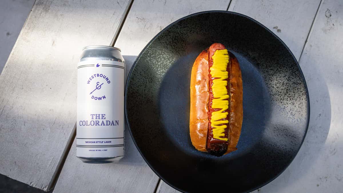 hotdog and beer