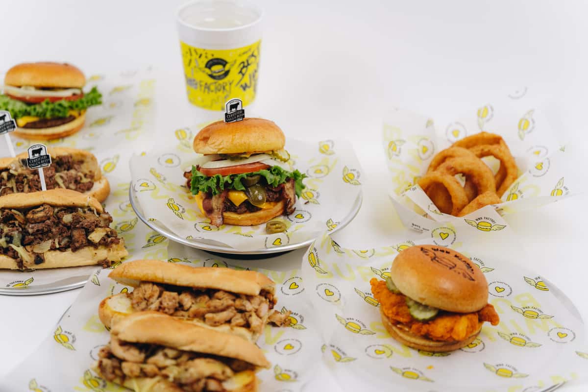spread of menu items