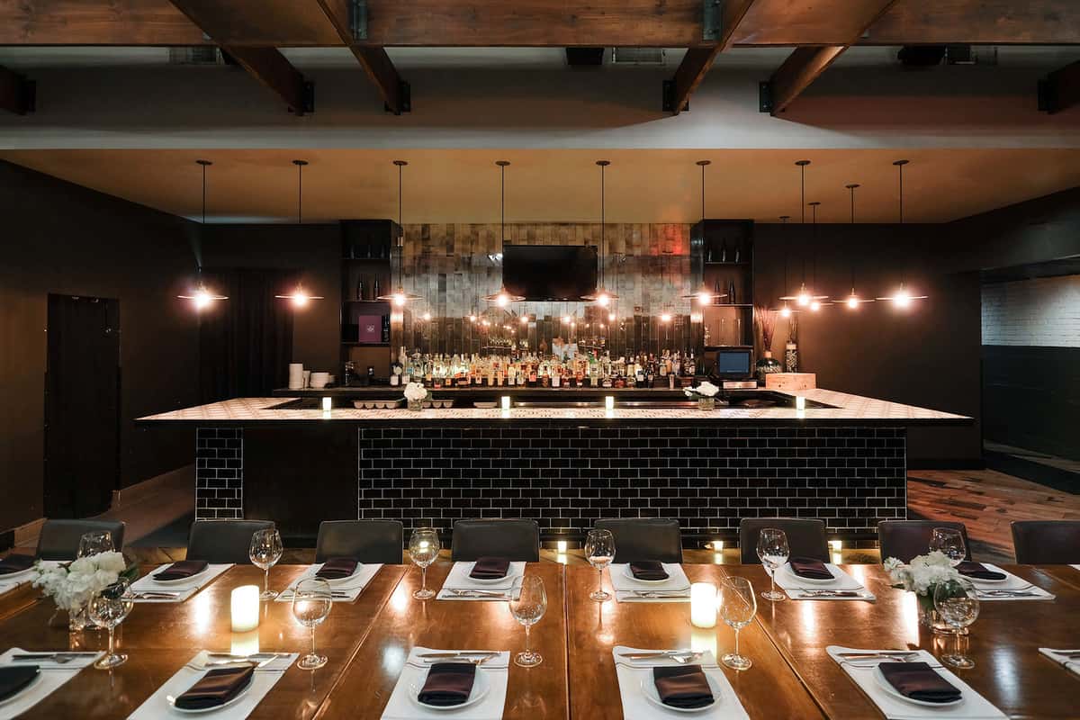 View of the private bar from the dining area in the Ivy Room