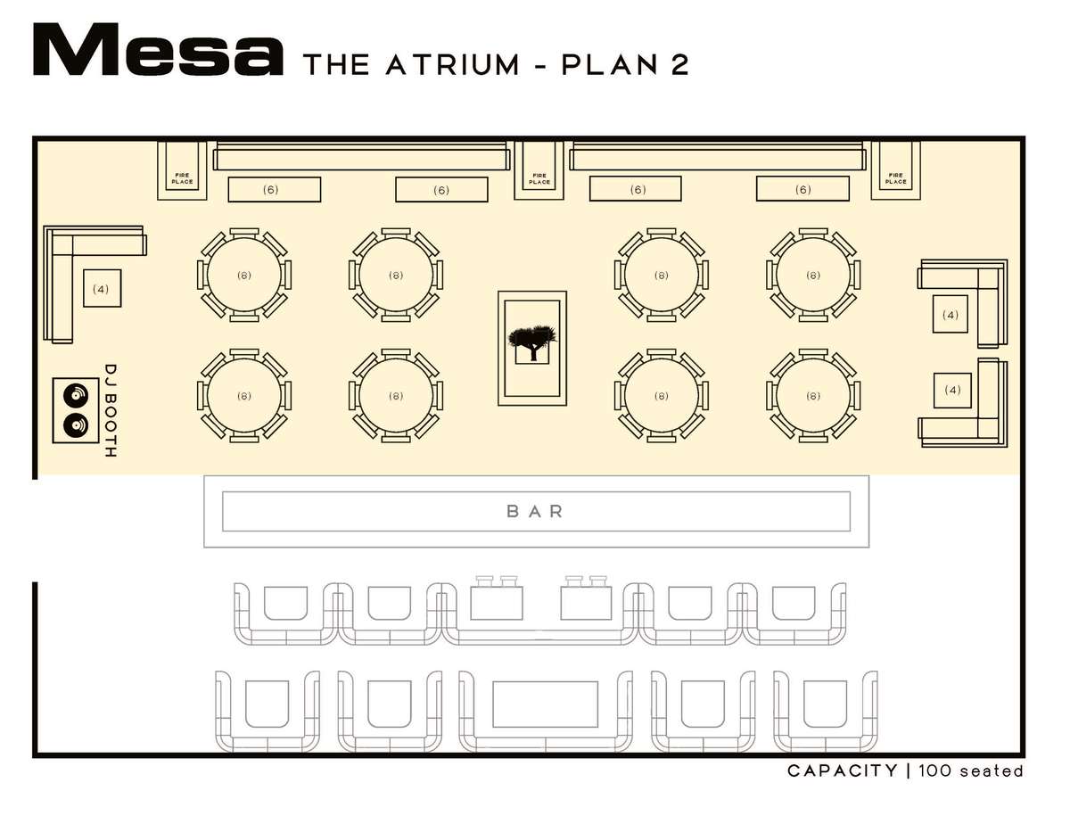 Atrium with round tables