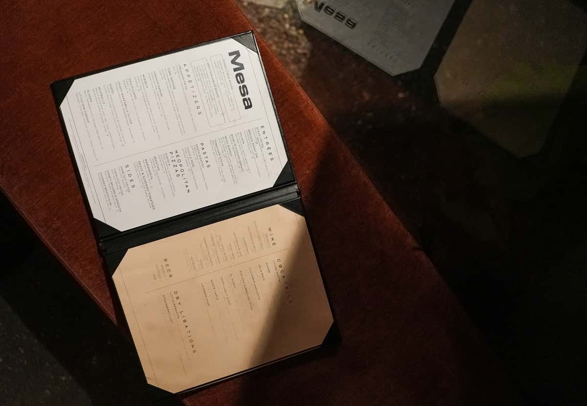 mesa menu