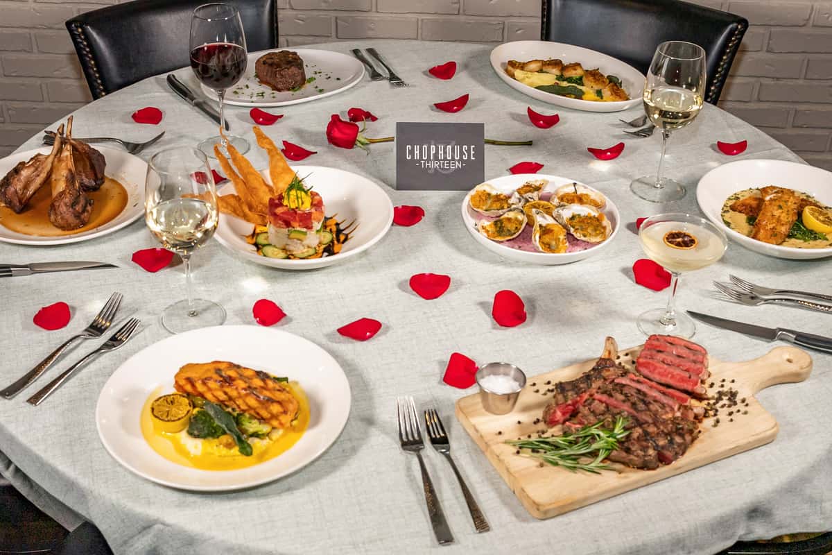 spread of menu items