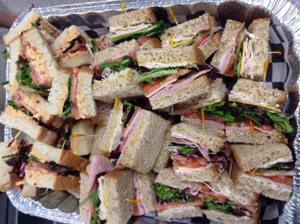 Tray of sandwiches