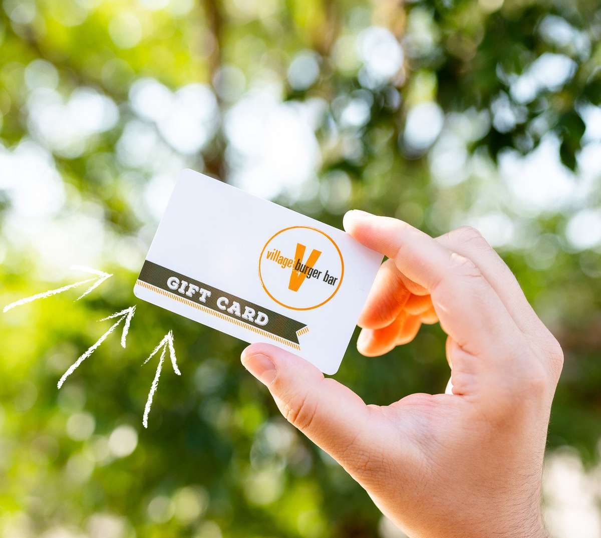 Hand holding gift card