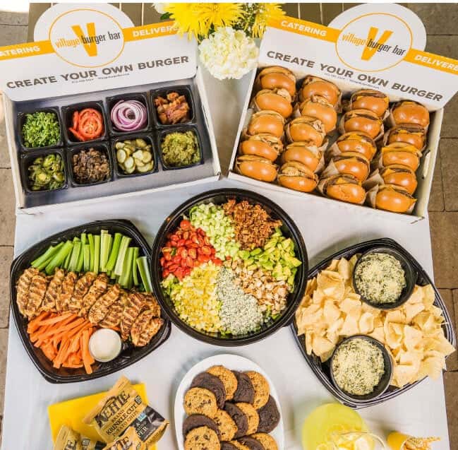 Catered food on a table