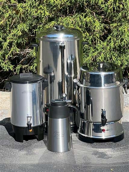 assortment of coffee pots