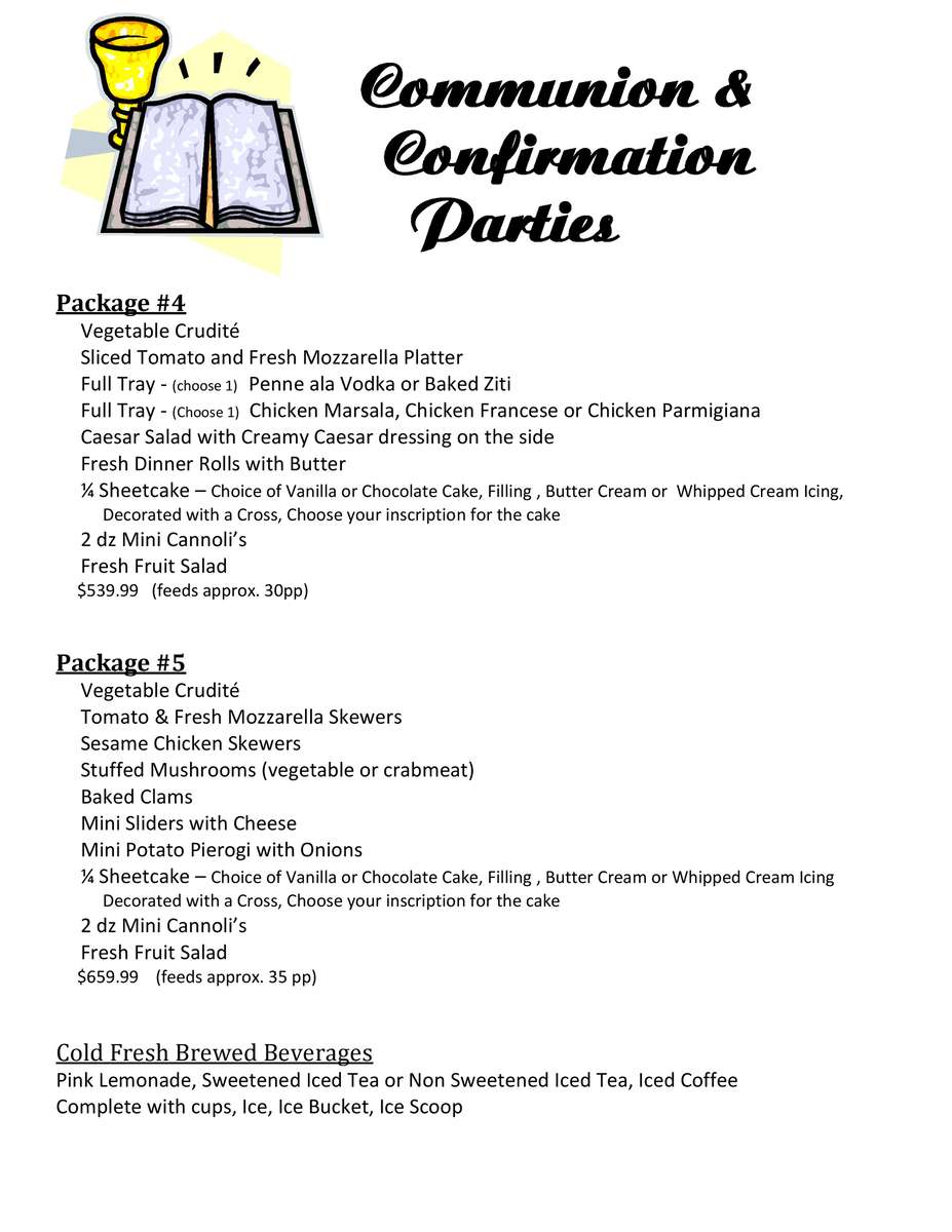 Communion and Confirmation Parties