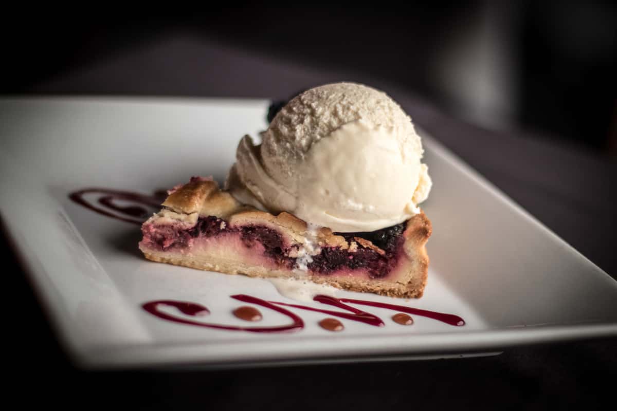 Slice of pie with icecream