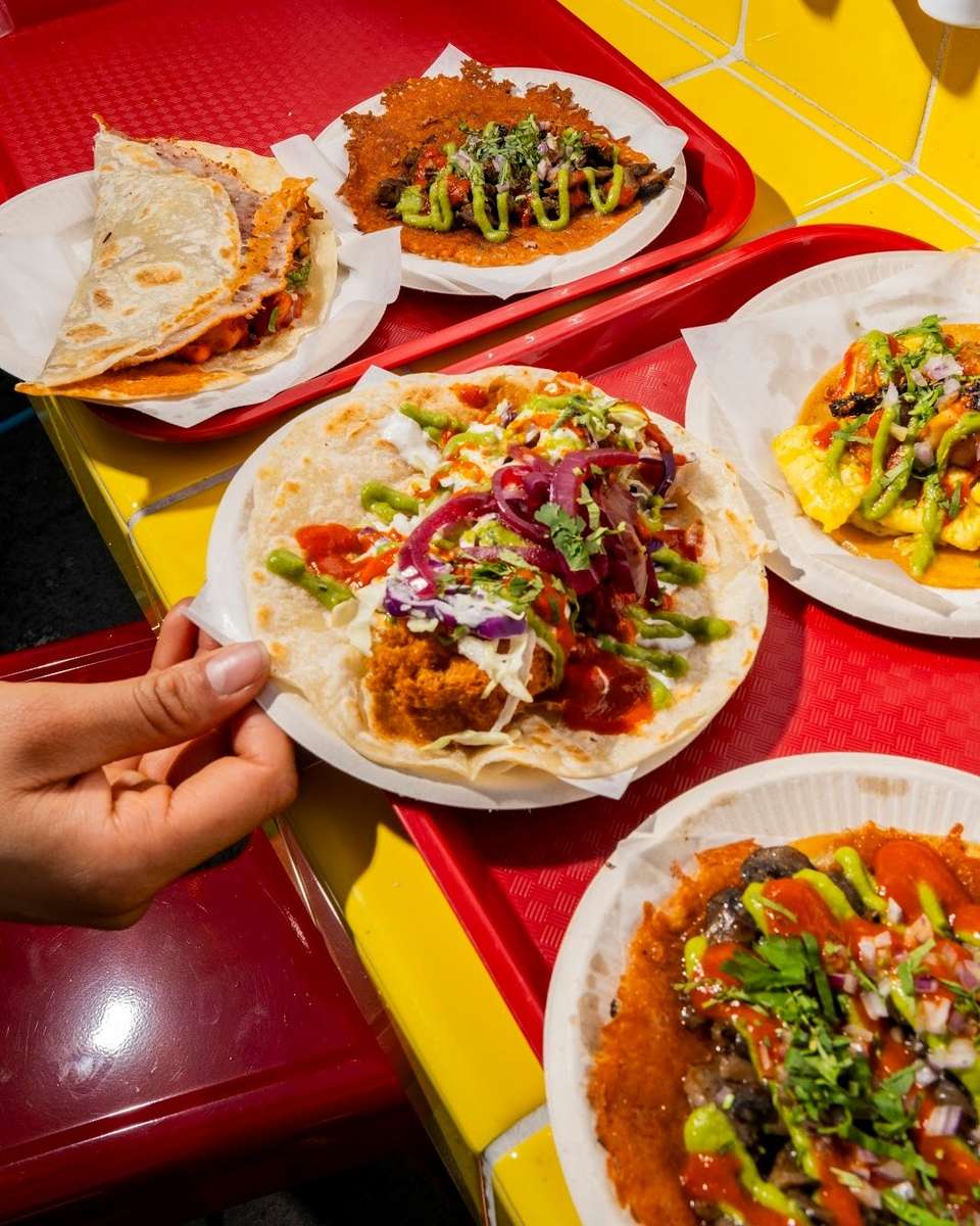Tacos on plates