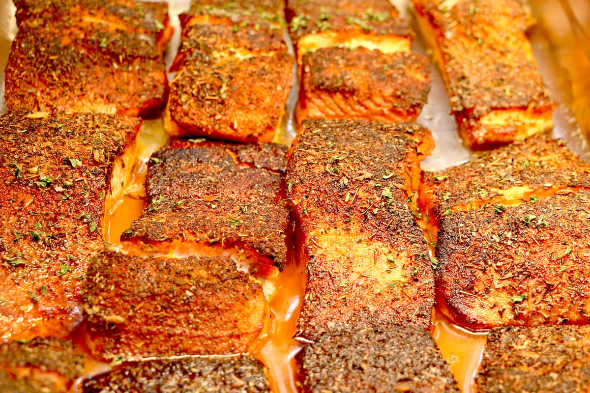 Salmon and fish section